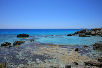 Kerdodasos beach crete private blue lagoon paradise red sand coast summer 2020 covid-19 holidays...