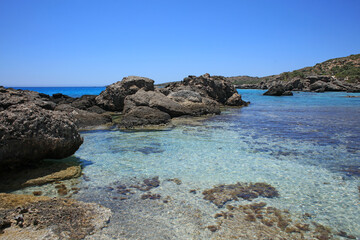 Kerdodasos beach crete private blue lagoon paradise red sand coast summer 2020 covid-19 holidays...