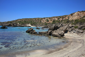 Kerdodasos beach crete private blue lagoon paradise red sand coast summer 2020 covid-19 holidays...