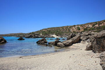 Kerdodasos beach crete private blue lagoon paradise red sand coast summer 2020 covid-19 holidays...