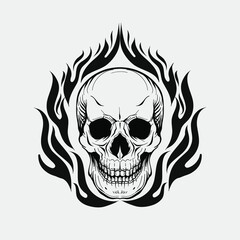 Skull logo, skull tattoo design vector illustration
