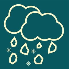 clouds and snowflake