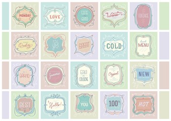 collection of vintage labels