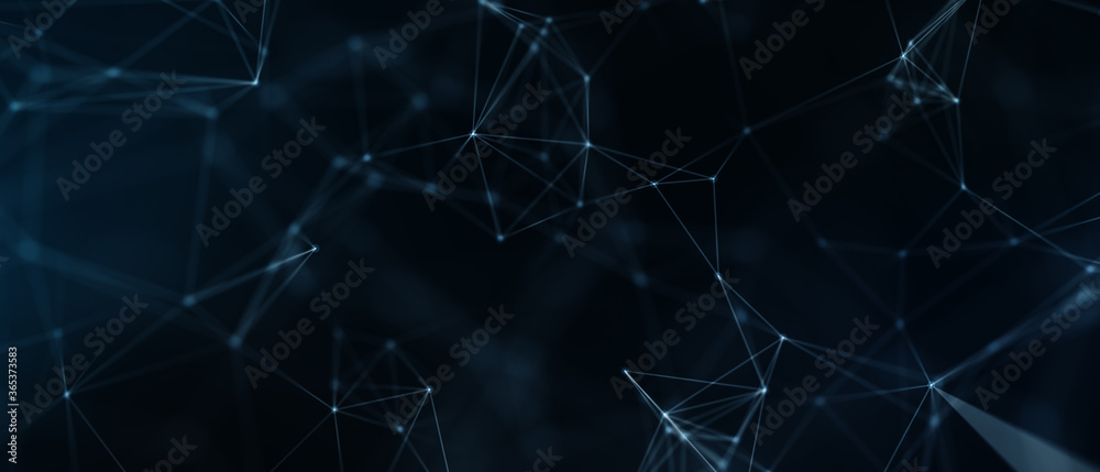 Aufkleber abstract futuristic - technology with polygonal shapes on dark blue background. design digital techn