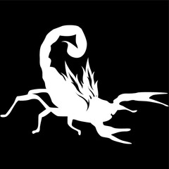 silhouette of scorpion with wings