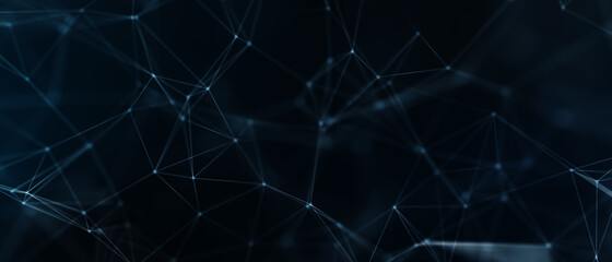 Abstract futuristic - technology with polygonal shapes on dark blue background. Design digital technology concept. 3d illustration.