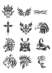 collection of various tribal tattoos
