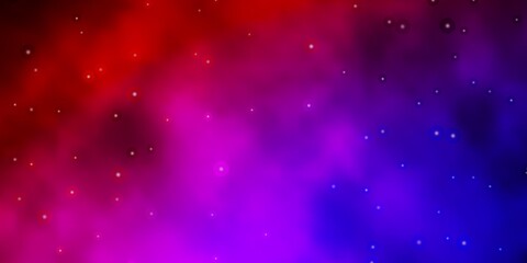 Dark Blue, Red vector background with colorful stars. Modern geometric abstract illustration with stars. Best design for your ad, poster, banner.