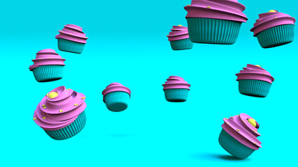 Background Cupcakes. Cupcakes on the air.