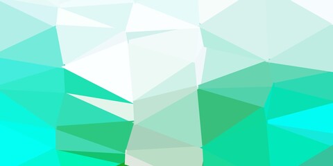 Fototapeta premium Light green vector abstract triangle background.
