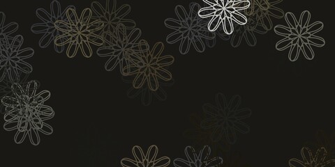 Light Gray vector doodle pattern with flowers.