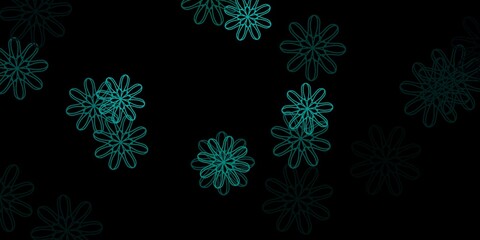 Dark Green vector background with random forms.