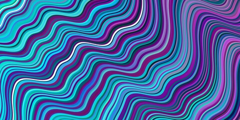 Light Pink, Blue vector background with bent lines.