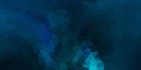 Fototapeta premium Dark blue, green vector gradient polygon design.
