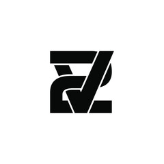 v2 letter original monogram logo design