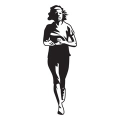 silhouette of a woman running