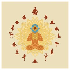 collection of yoga postures