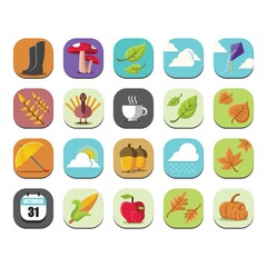 set of autumn icons