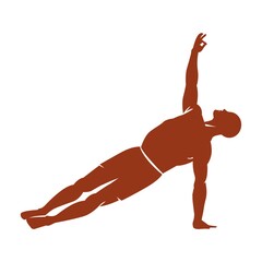 man practicing yoga in vasista pose