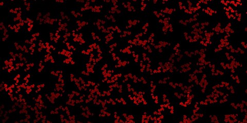 Dark green, red vector background with random forms.