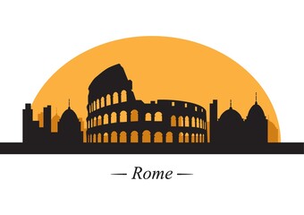 Plakat silhouette of rome
