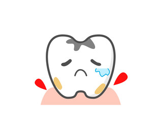 Periodontal disease and gum inflammation Healthy tooth character