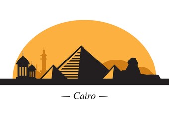 silhouette of cairo