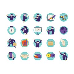 business people icon set