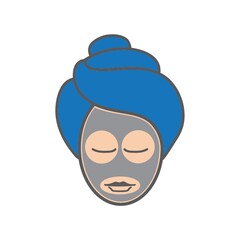 woman at spa with facial mask