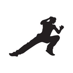 silhouette of a man dancing