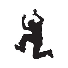silhouette of a man jumping