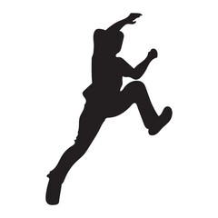Fototapeta na wymiar silhouette of man climbing