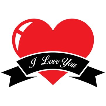 I Love You Banner With Heart