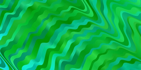 Light Green vector template with curved lines. Bright sample with colorful bent lines, shapes. Best design for your posters, banners.