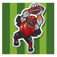 american football player with ball on field