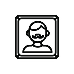 man in frame icon vector illustration outline style. father's day icon set.