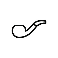 smoking pipe icon vector illustration outline style. father's day icon set.
