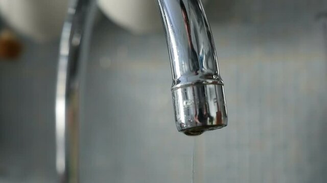 Stock video footage drop of water with tap