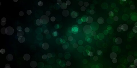 Dark Green vector pattern with spheres.