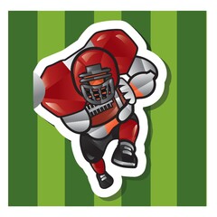 american football player with ball on field