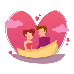love couple in boat