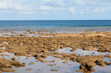 Fototapeta na wymiar Seaside view of low tide at Tioman Island