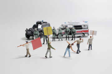 a figure police with the anti government conflicts