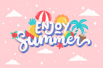 lettering summer illustration