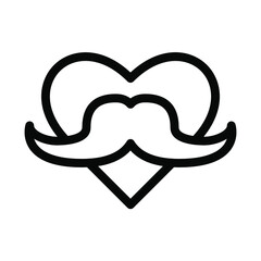 moustache balloon icon vector illustration outline style. father's day icon set.