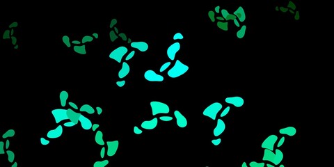 Dark green vector pattern with abstract shapes.