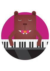 bear cartoon musician