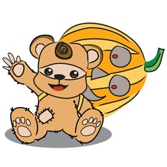 teddy bear with pumpkin