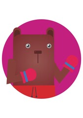 bear cartoon kickboxer