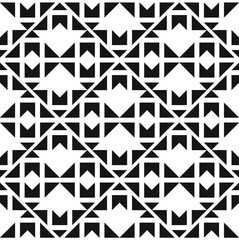 Abstract geometric pattern with black broken angular diamond blocks on white. A repeating vector background texture.